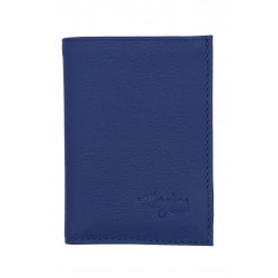 MARGENE JOLIETTE PORTE CARTES CUIR COLORIS BLEU LAPIZ AVEC TRANSPARENT